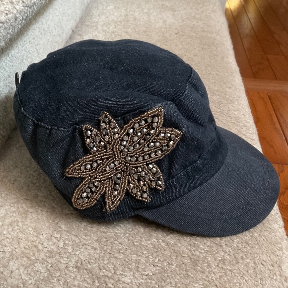 denim cadet cap with pretty embellishments, new condition - Picture 8 of 10